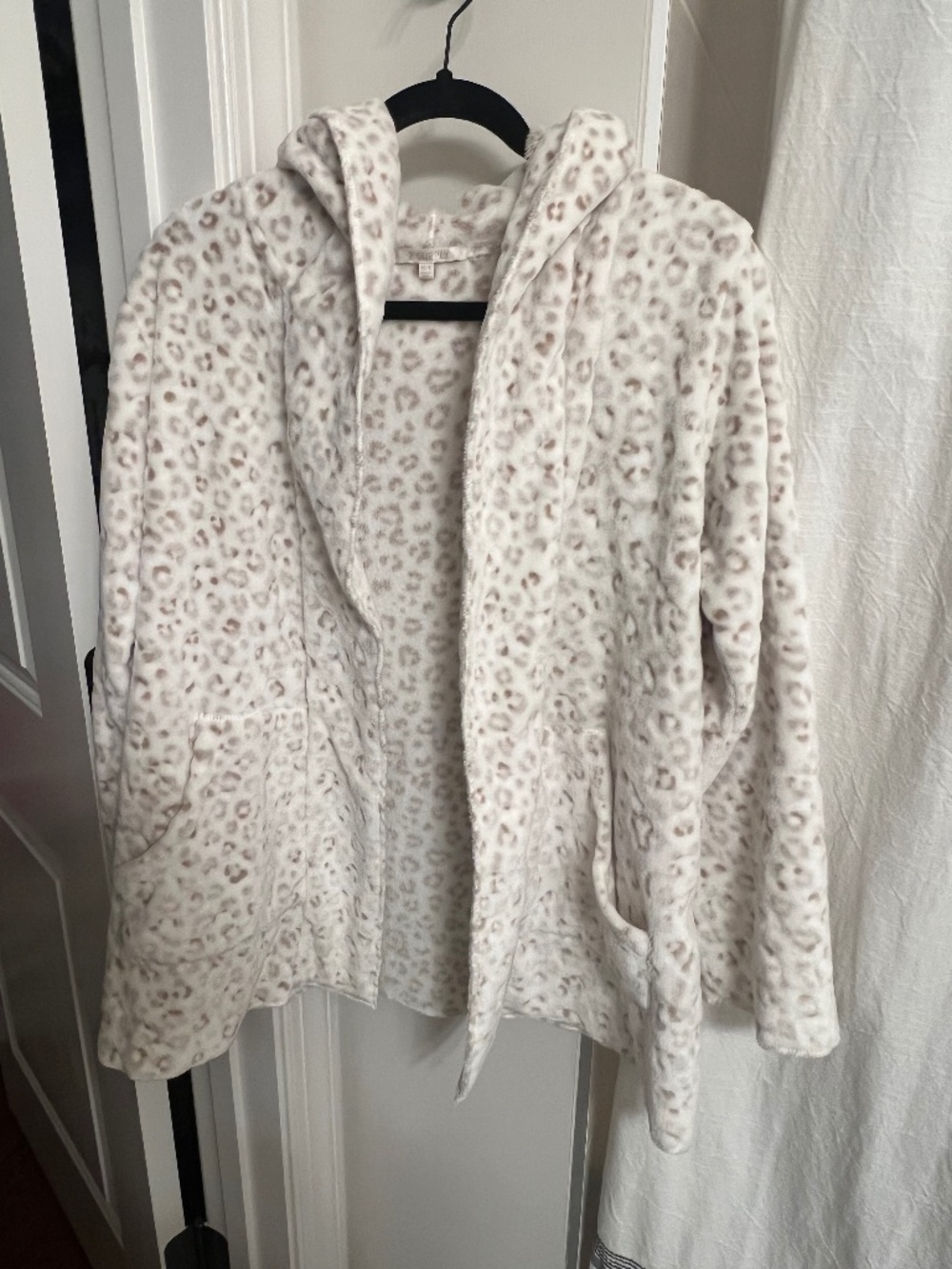 Z Supply Cozy Feels Leopard Faux Fur Hooded Cardigan Robe